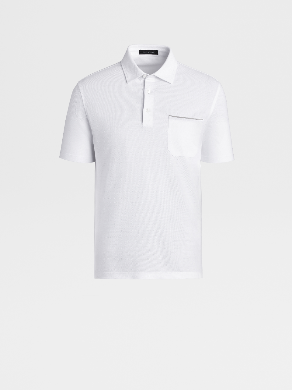 White Cotton Short-sleeve Polo